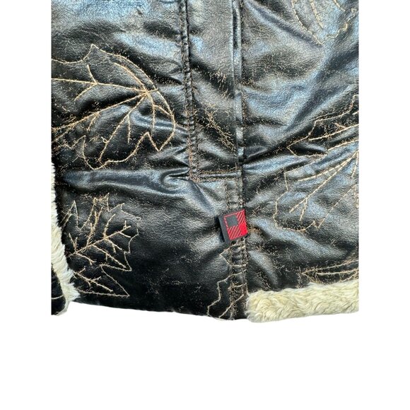 Woolrich Womens Outdoor Faux Leather Sherpa Lined Vest Medium Brown Leaf - Picture 4 of 13